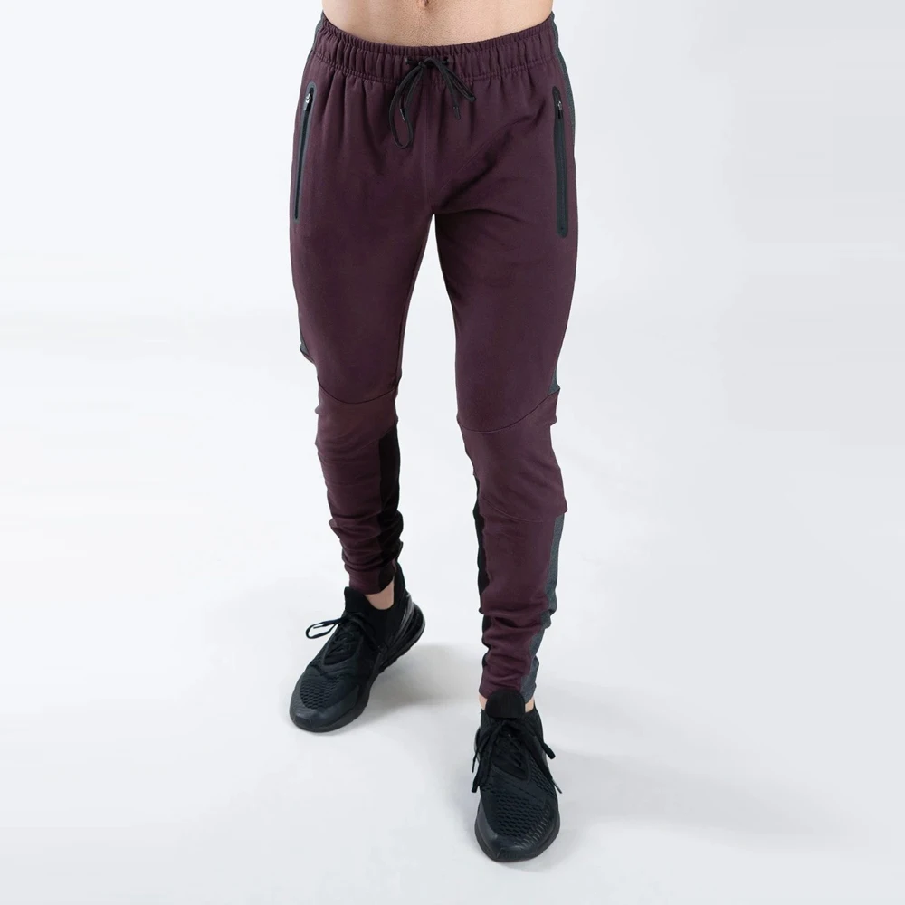 
Gym Sports Workout Premium Solid Low Moq Quick Dry Zipper Leg Opening Nylon Track Pants Men 