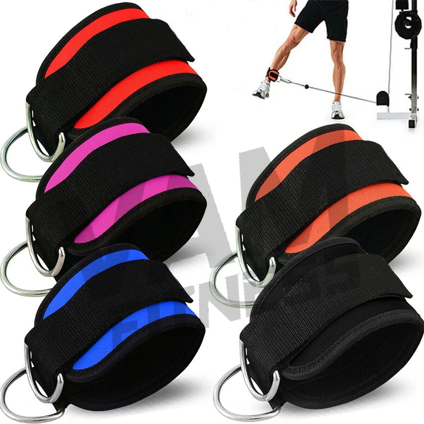 
Custom Logo Padded Ankle Strap For Cable Machine Workouts D Ring Ankle Brace straps Ankle Attach With Legs 