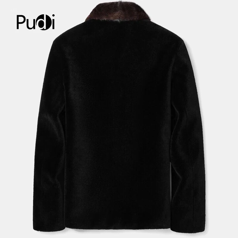 2020 Men new fashion 100% wool fur coat jackets solid mink fur collar fall winter casual outwear MT845
