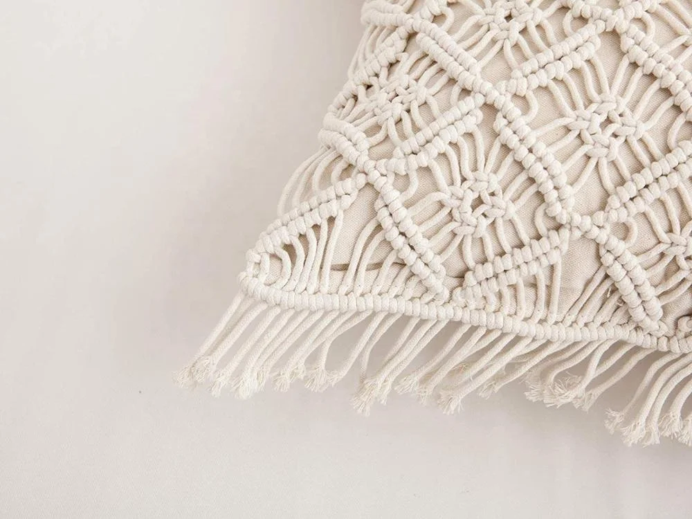 Beautiful Handmade Decorative Macrame Cushion Pillow Case from India