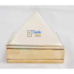 Brass Vastu Pyramid Designer Vastu Pyramid Yantra In Metal Crafts Brass 3 Stage Vastu Pyramid