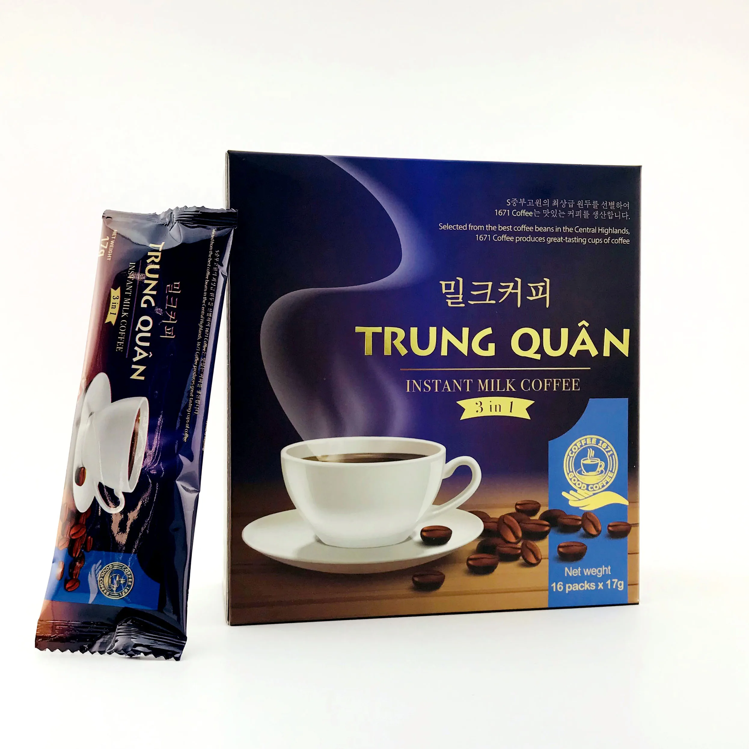 Low Price Low MOQ Korea Pure Organic Morning Instant Coffee 2in1 2.5g Pack Vietnam Wholesale Coffee