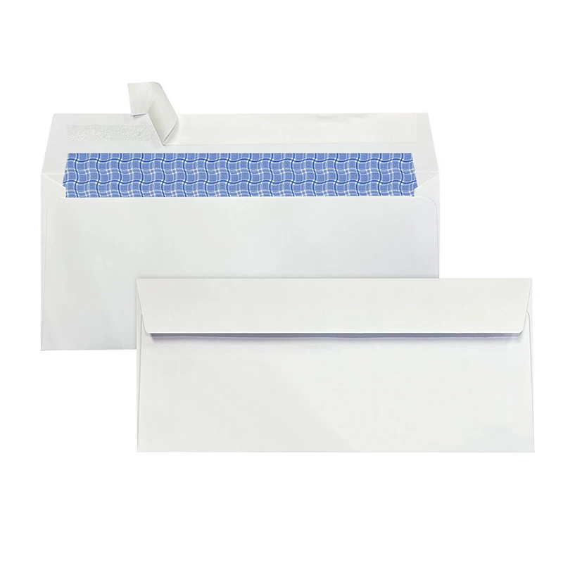 #10 business Envelope 4 1/8 x 9 1/2 inch 24 lbs white wove Self Seal Security Mailing Envelopes Windowless
