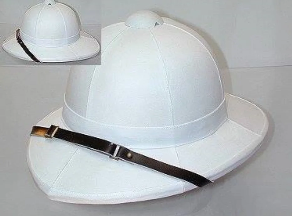 MALE style hat men WOLSELEY PITH HELMET from Vietnam designed white color handmade leather material fashion