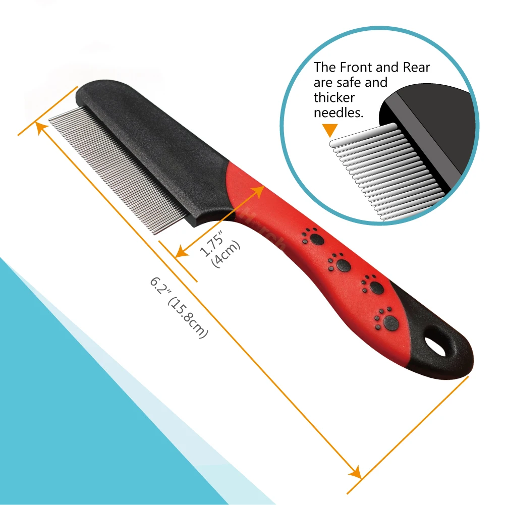 
Dog Flea Comb Logo Customized Grooming Products Metal Brush 