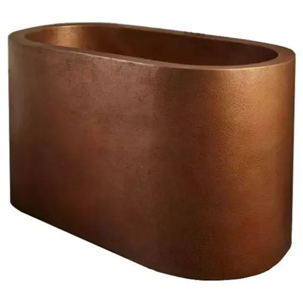 Hot Selling Copper Japanese Soaking Tub Oval Spa Bathtub for Hotel Customized Polish Accessory Style