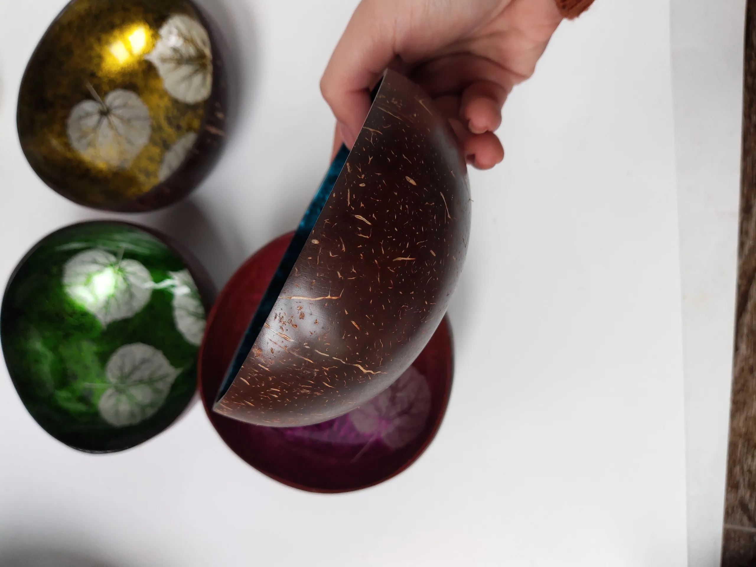 Wholesale 2022 Engraved Natural Coconut Bowl wood candle bowl Salad Coconut shell Bowls