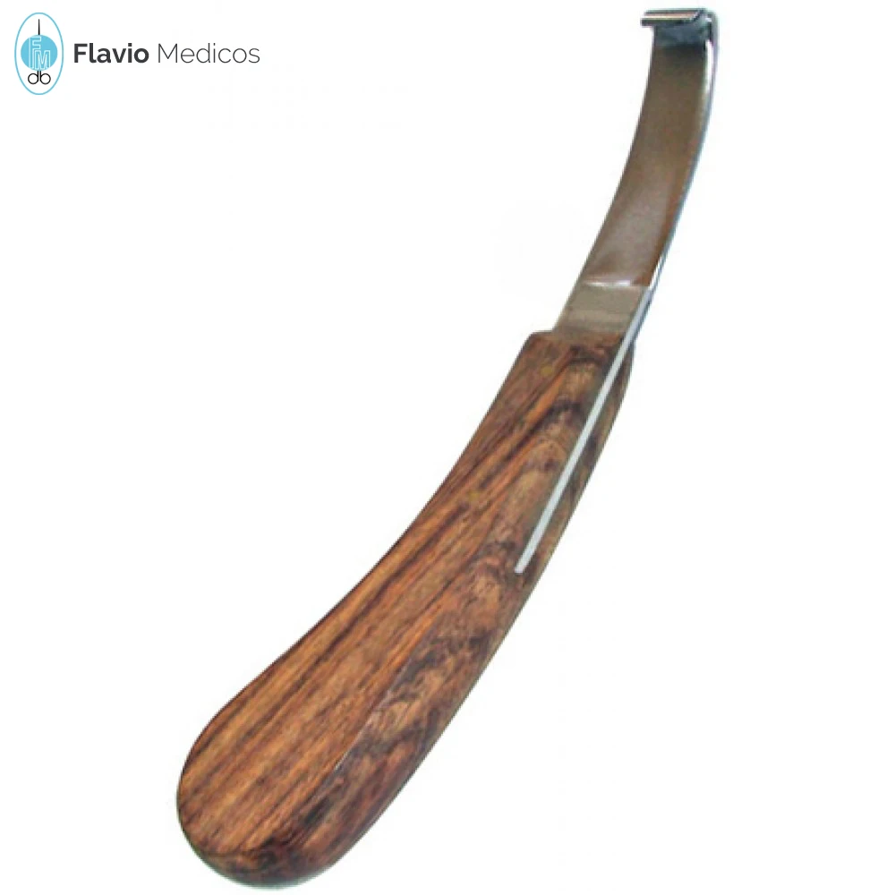 Equine Cattle Goat Right handed Horse Care Farrier Tool Hoof Knife Cattle Wood Handle Grooming Loop Veterinary Instruments