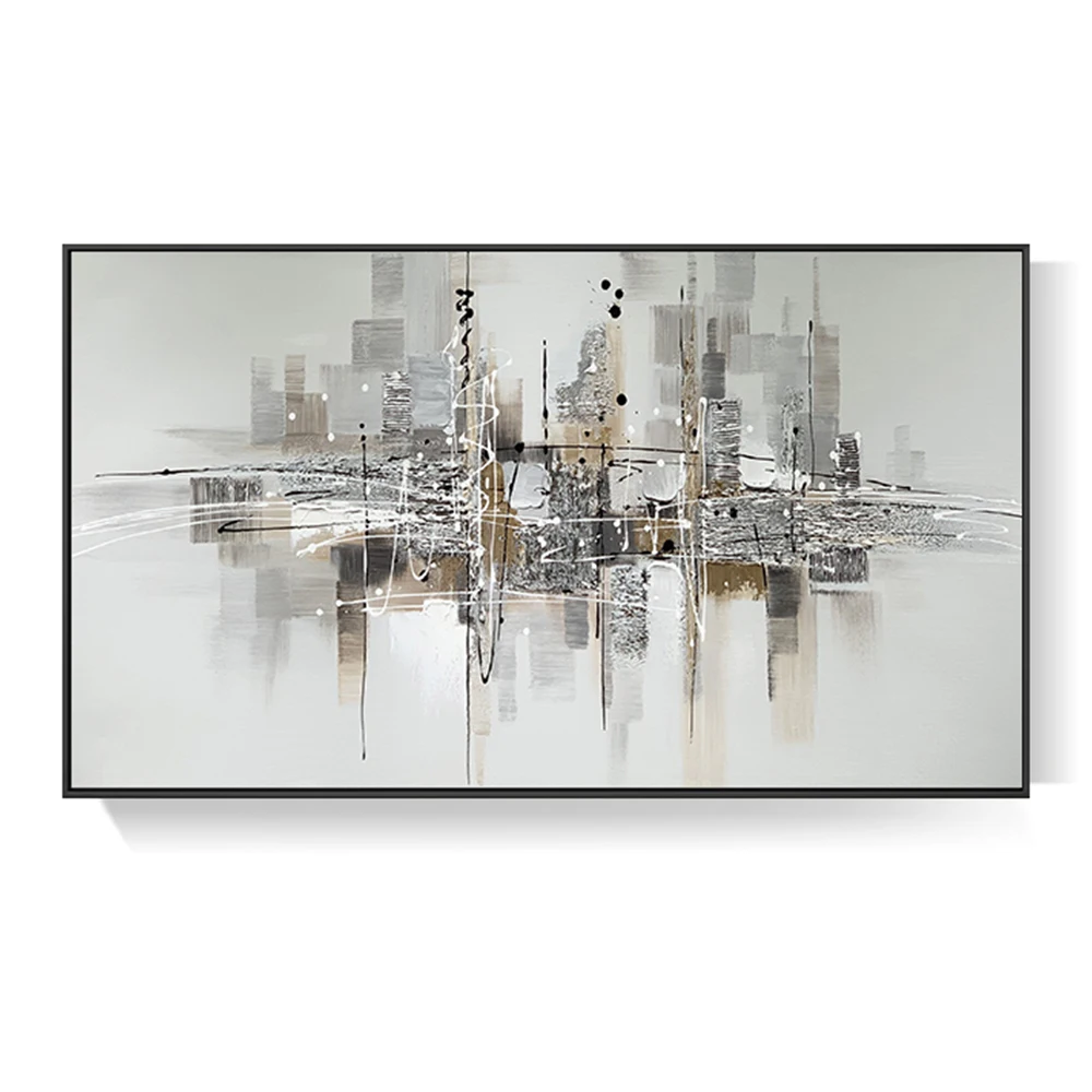 Nordic Abstract GeometricWall Art Canvas Painting Golden  Art Poster 20*39 inch