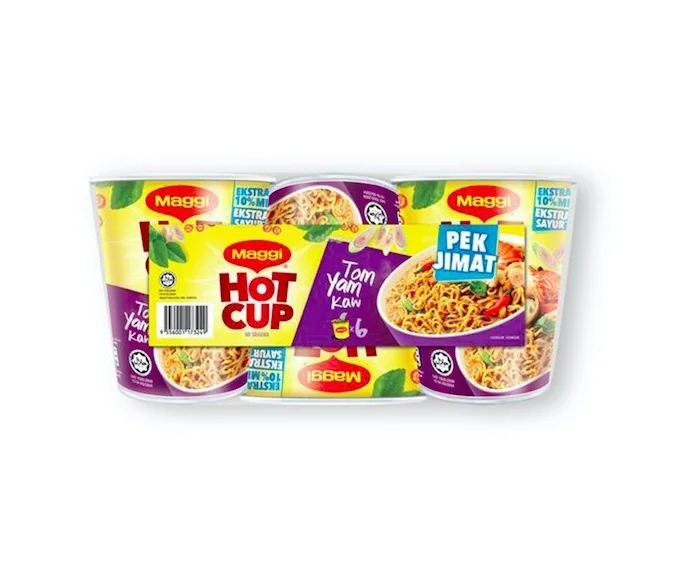 Easy Pack Halal Certified 2x Spicy Tom Yam Cup Noodle 6 x 61g