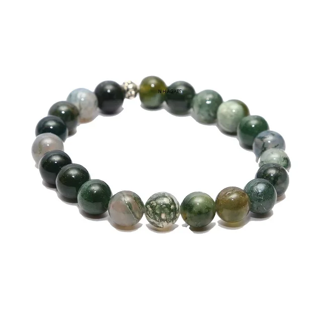 Wholesale Export Quality Moss Agate Crystals Healing Stones Bracelet Wholesale Bracelet Buy From N H AGATE