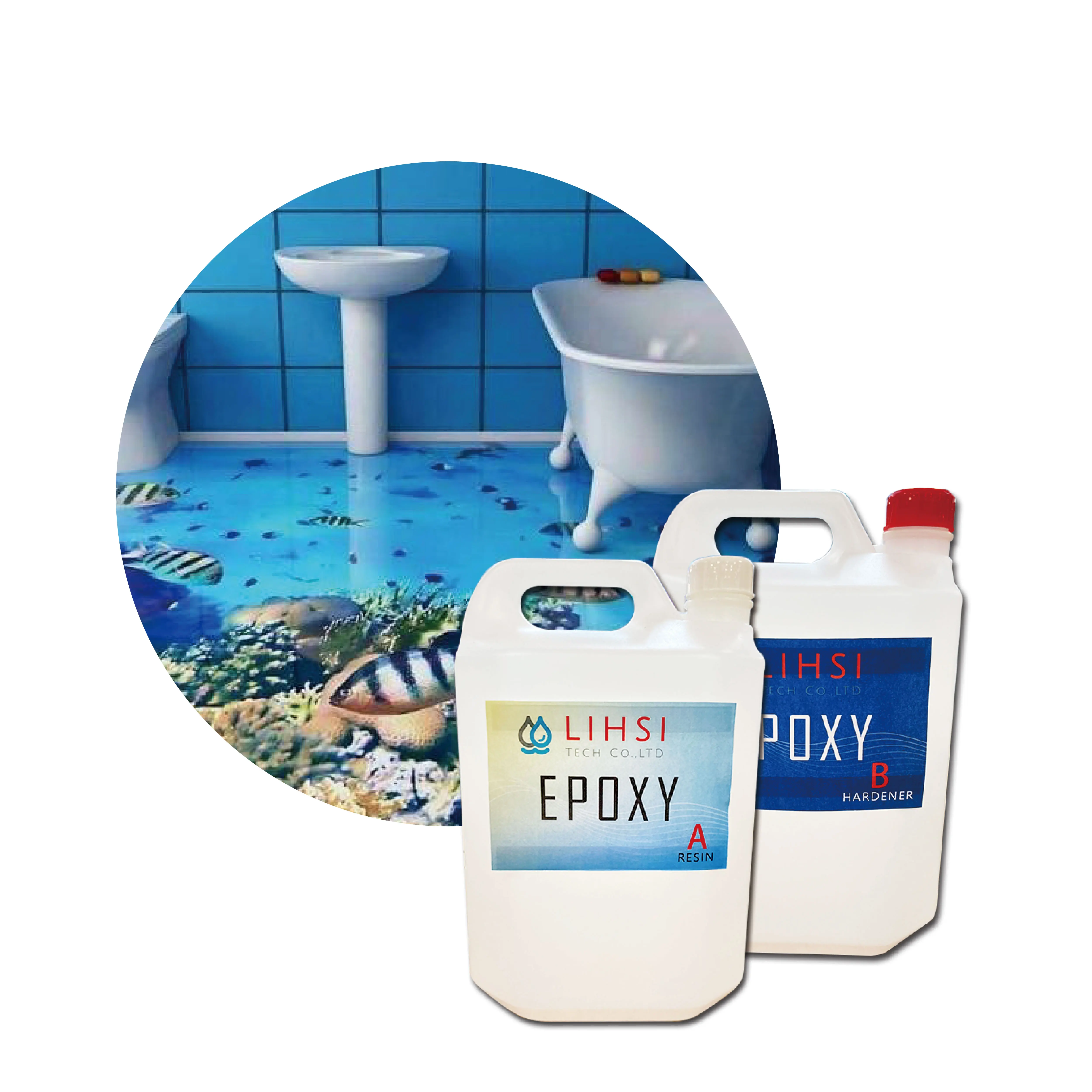 
3D flooring paint Clear epoxy resin and hardener 