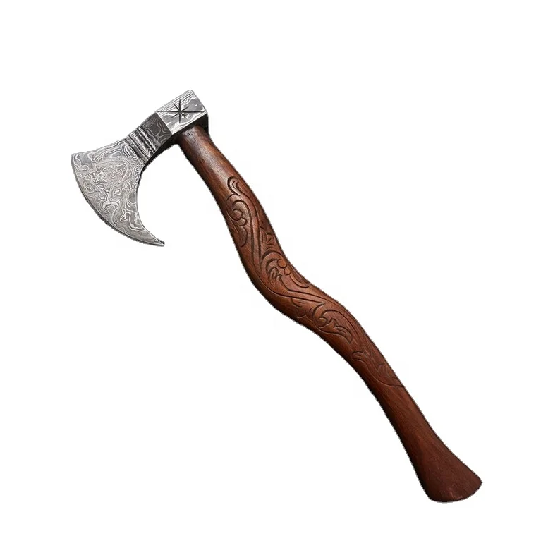 Brand New Custom Made Damascus Steel Tomahawk Axe Hatchet with multiple color Wood Handle