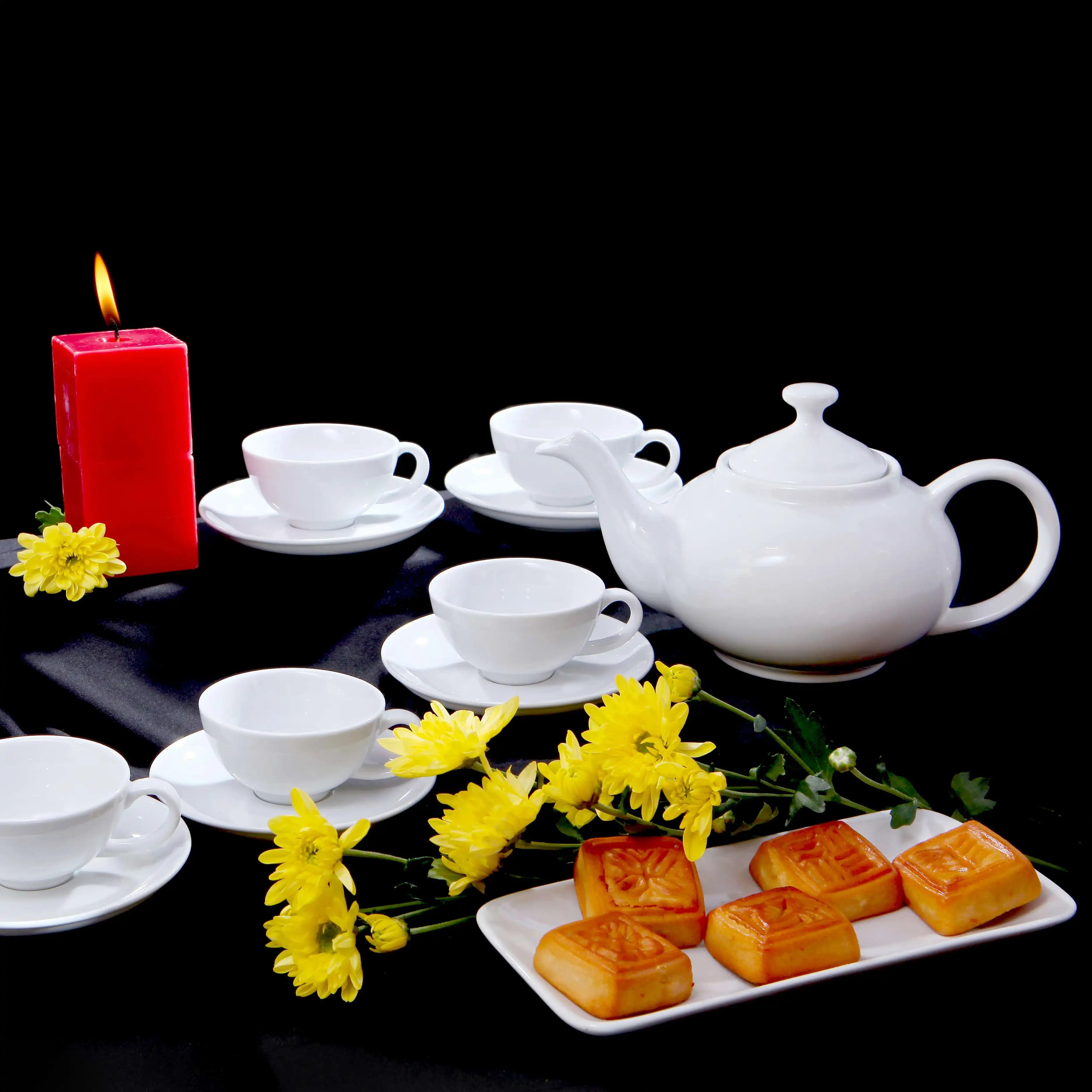 OEM Ceramic Tea Set -  High quality Enamel Teapot set with heat resistant and customized package as gift from Viet Nam