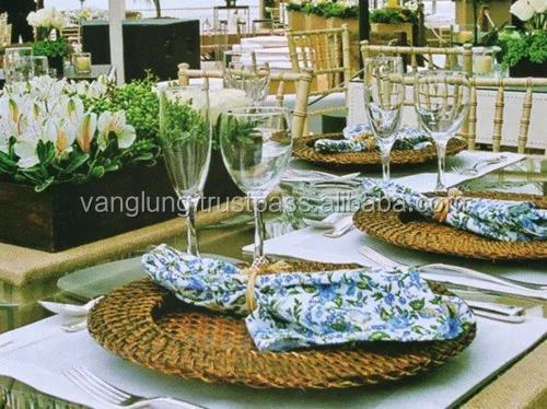 Vintage Luxury Underplate Glass Charger Plate Table Decoration Charger Plates