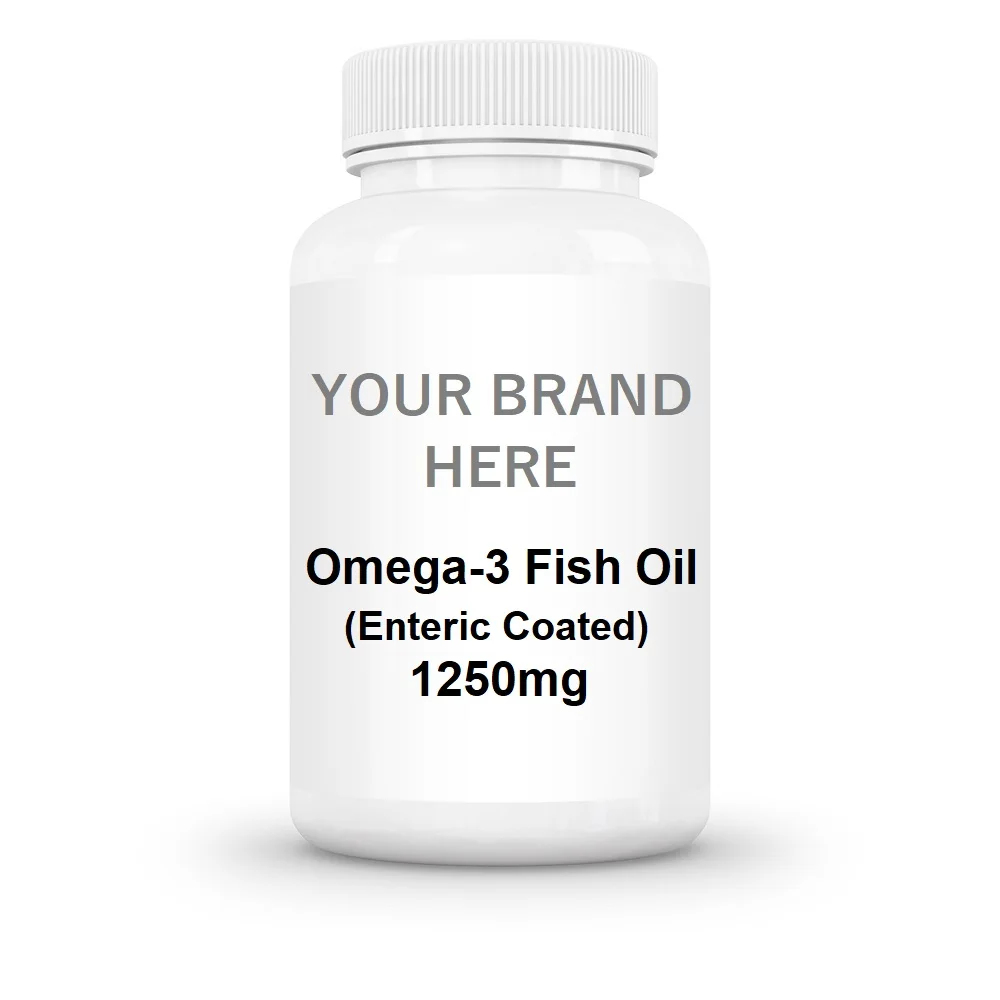 GMPc Omega 3 Fish Oil 1250mg EPA 450mg DHA 300mg Enteric Coated Bottles Bulk Private Label Softgel Capsules