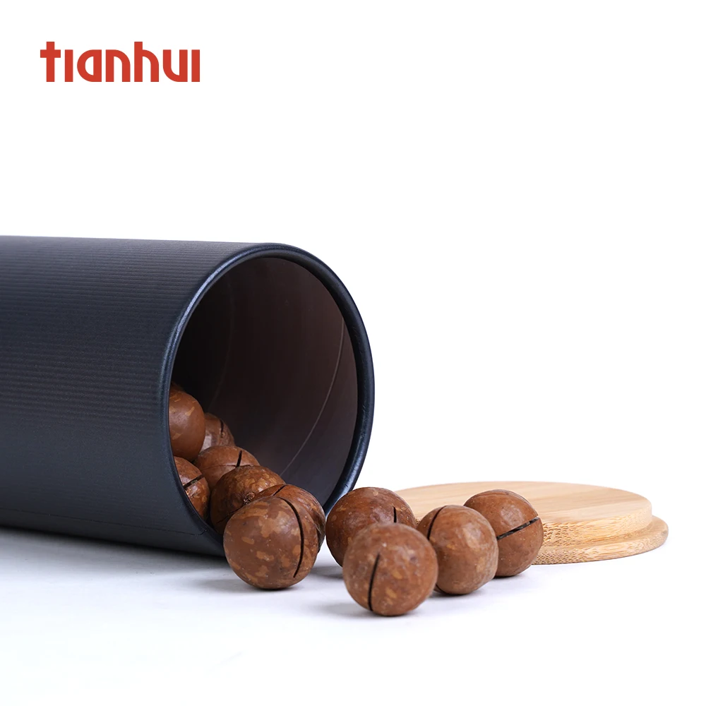 Plain Kraft Tube Smell Proof Container Tea Bamboo Set For Blooming Tea Circle Chocolate Paper Tube