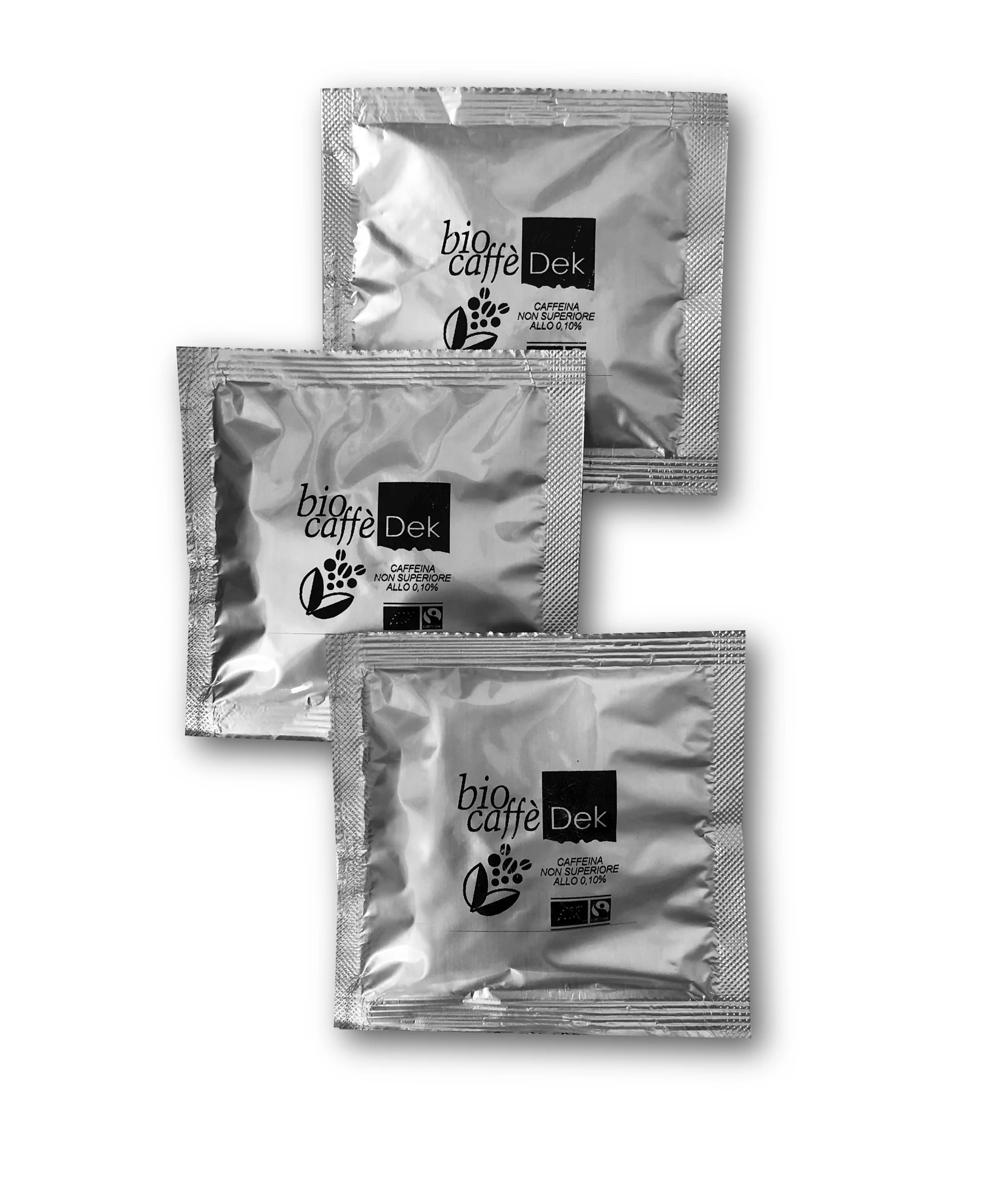 Кофейные капсулы Decaffeinated biocaffair, сертифицированные органические и Fairtrade, упакованные в натуральную бумагу 100% биоразлагаемые и компостируемые