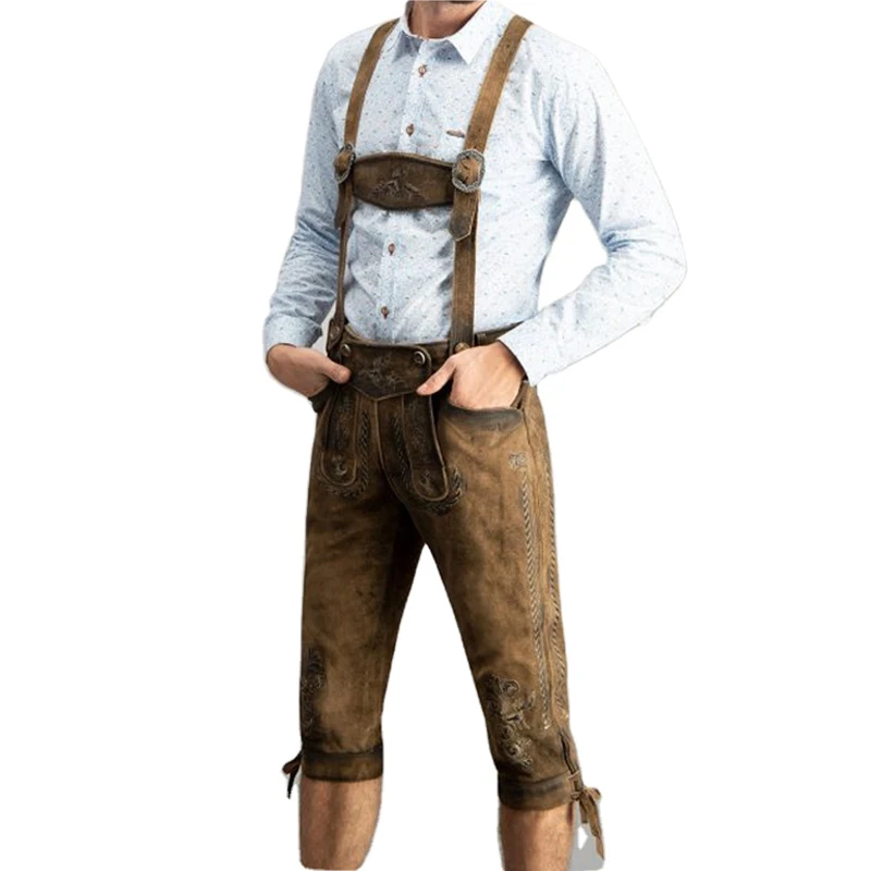 Длинные и короткие штаны Lederhosen из потертой кожи винтажные вышитые баварские шорты