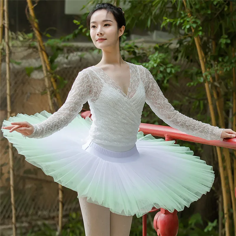 High Quality Professional Performance Wear Hard Net Ombre Colors Adult Girls Ballet Pancake Tutu