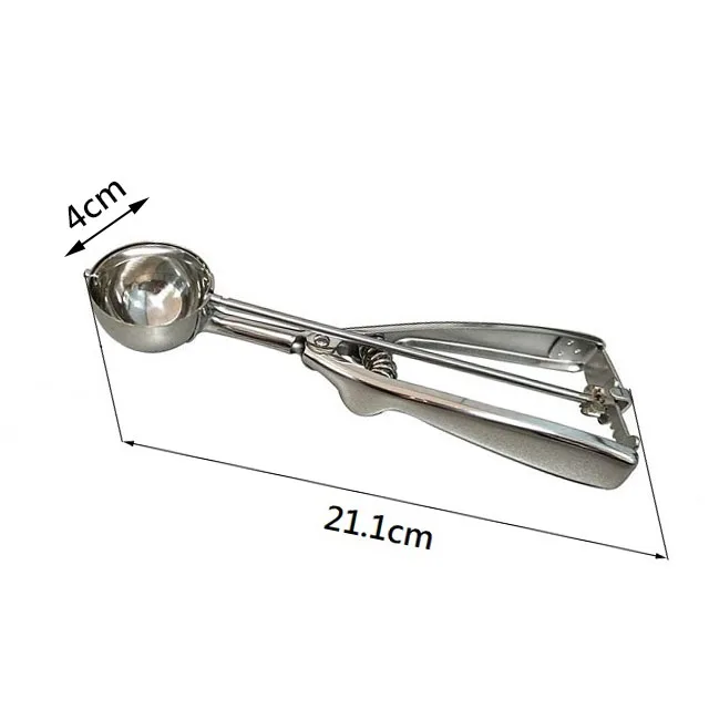 Best sell stainless steel 4 cm ice cream scoop with trigger for for fruit ice cream mashed potato