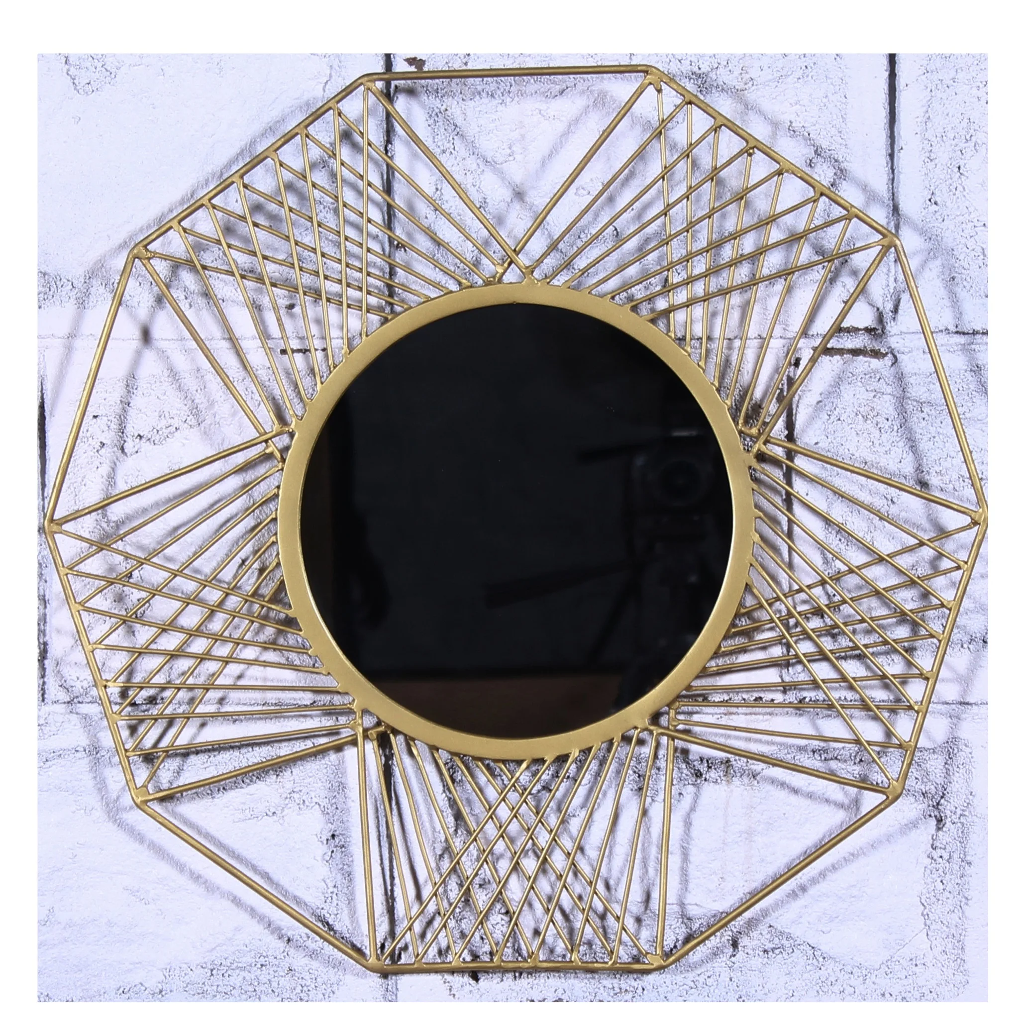 Elegant Gold Polished Wall Mirror Metal Frame Best Price Wall Decorative Metal Frame Available At Customization