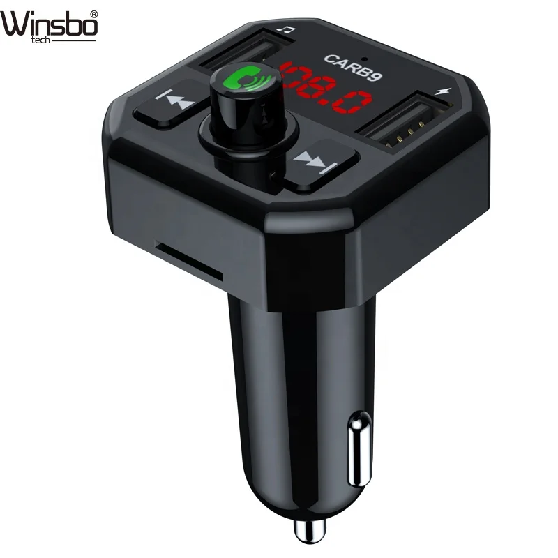 Высококачественное Автомобильное зарядное устройство с двумя USB QC 3,0, mp3-плеер, беспроводной Fm-передатчик с Bluetooth