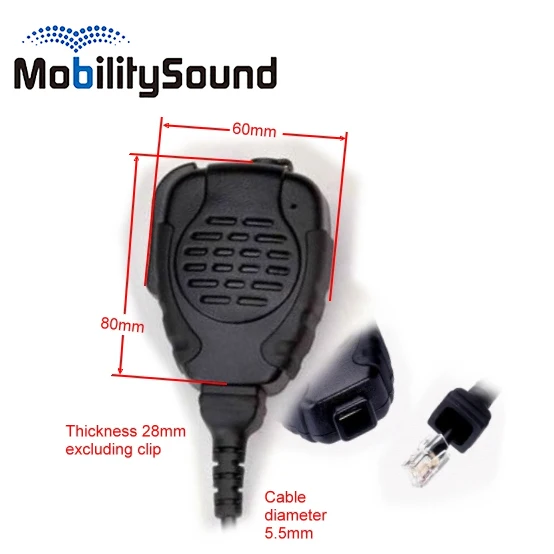 MP21M5 Rain Resistant Remote Heavy Duty PTT Speaker Microphone with Replaceable Cable for Ruggear RG725 Radio