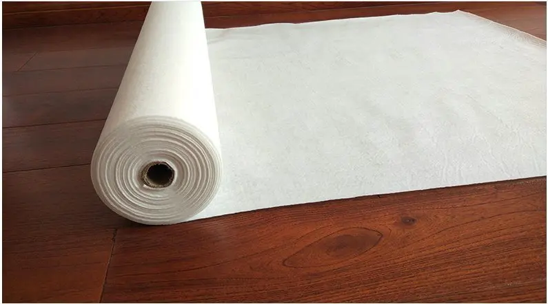 White Sticky Adhesive Floor Covering 100% Polyester Spun Bonded Painter Felt Anti Skid Water Absorbent Floor Protector