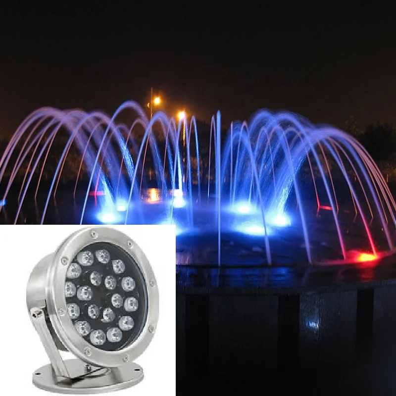 Professional Underwater Lighting 18W RGB Color DMX512 Control Mode LED Small Water Fountain Light