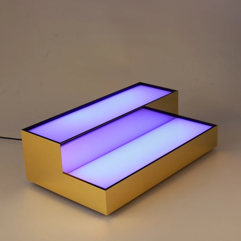 Wine Display Shelf Factory Custom Wine Display Rack Retail Acrylic Wine Display Stand With Led Light