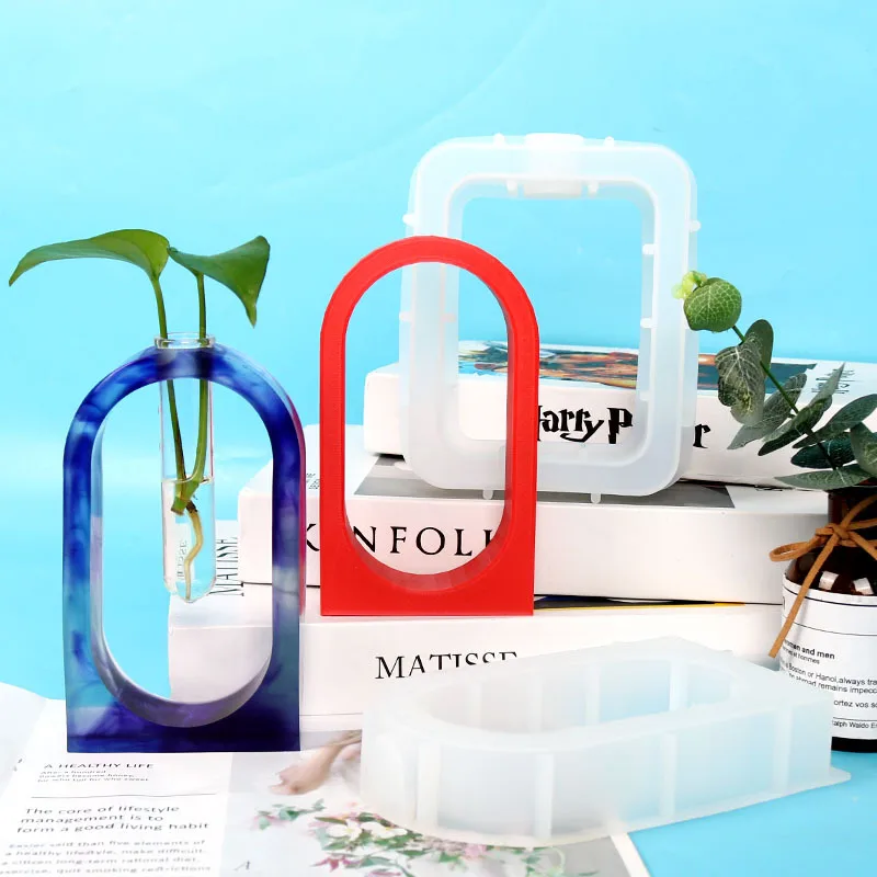 Diy Glue Mold 3 Flower Vase Flower Pot Hydroponic Flower Device Silicone Mold Test Tube Vase Mirror