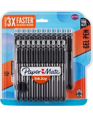 Черные гелевые ручки InkJoy. Точка высыхания 5 мм в 3 раза быстрее для уменьшения размазывания гладких чернил позволяет сохранить идеи по странице