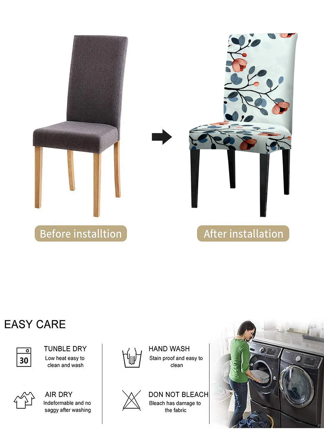 Лидер продаж прочный эластичный/растягивающийся Чехол для стула из полиэстера/декоративный с принтом