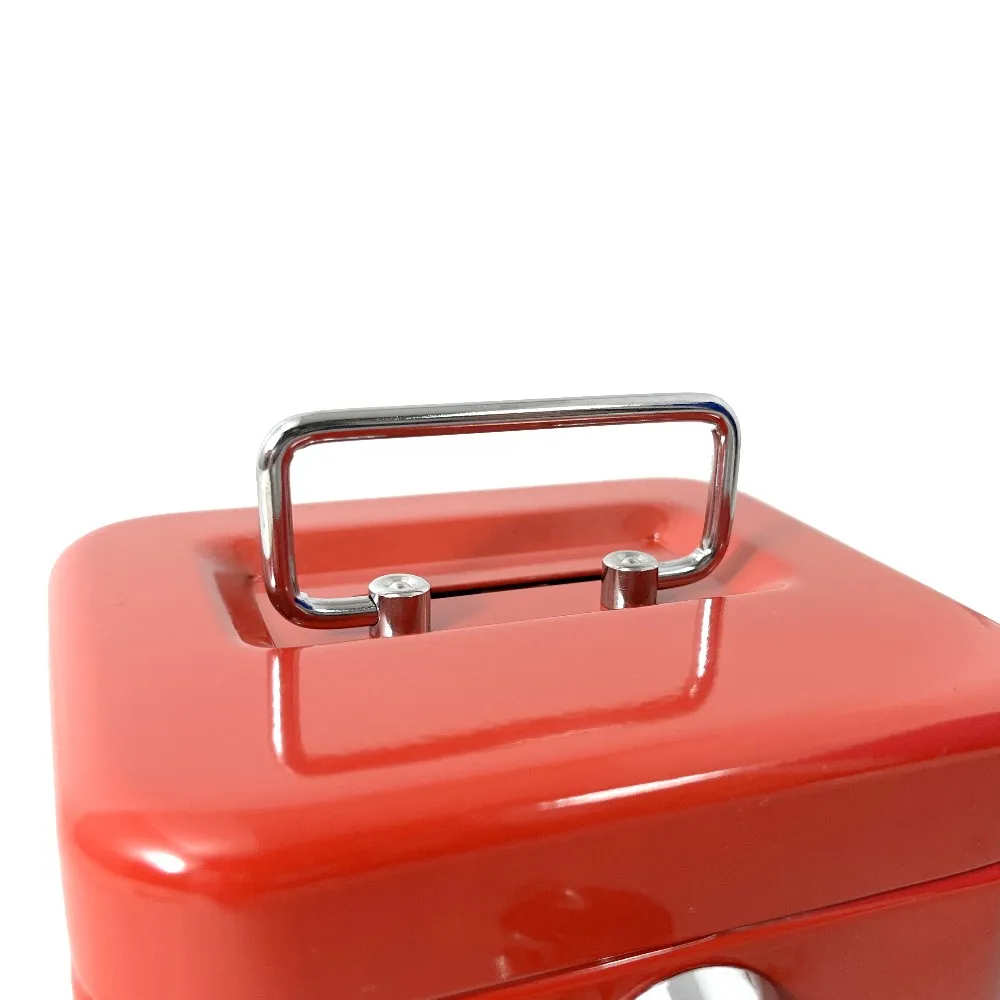 Mini Small Cash Box with Money Tray,Lock Box with Key,Small Safe for Kids