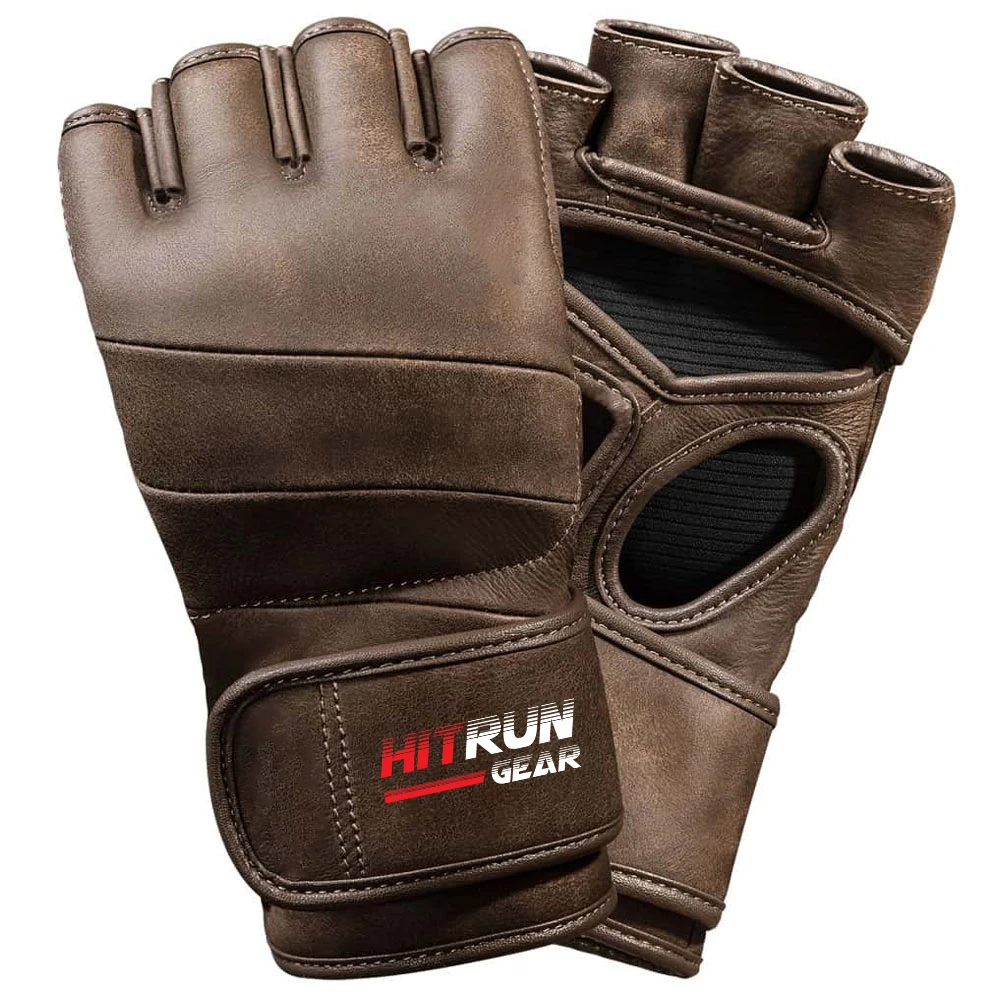 Leather Gel Tech MMA Grappling Sparing Training Gloves MMA Pro Punching Bag Gloves