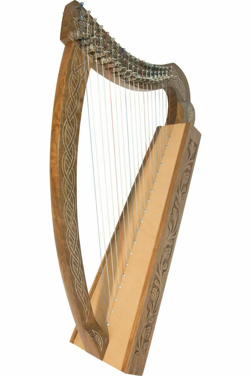 Irish Engraved Harp 22 Strings with Carry Bag