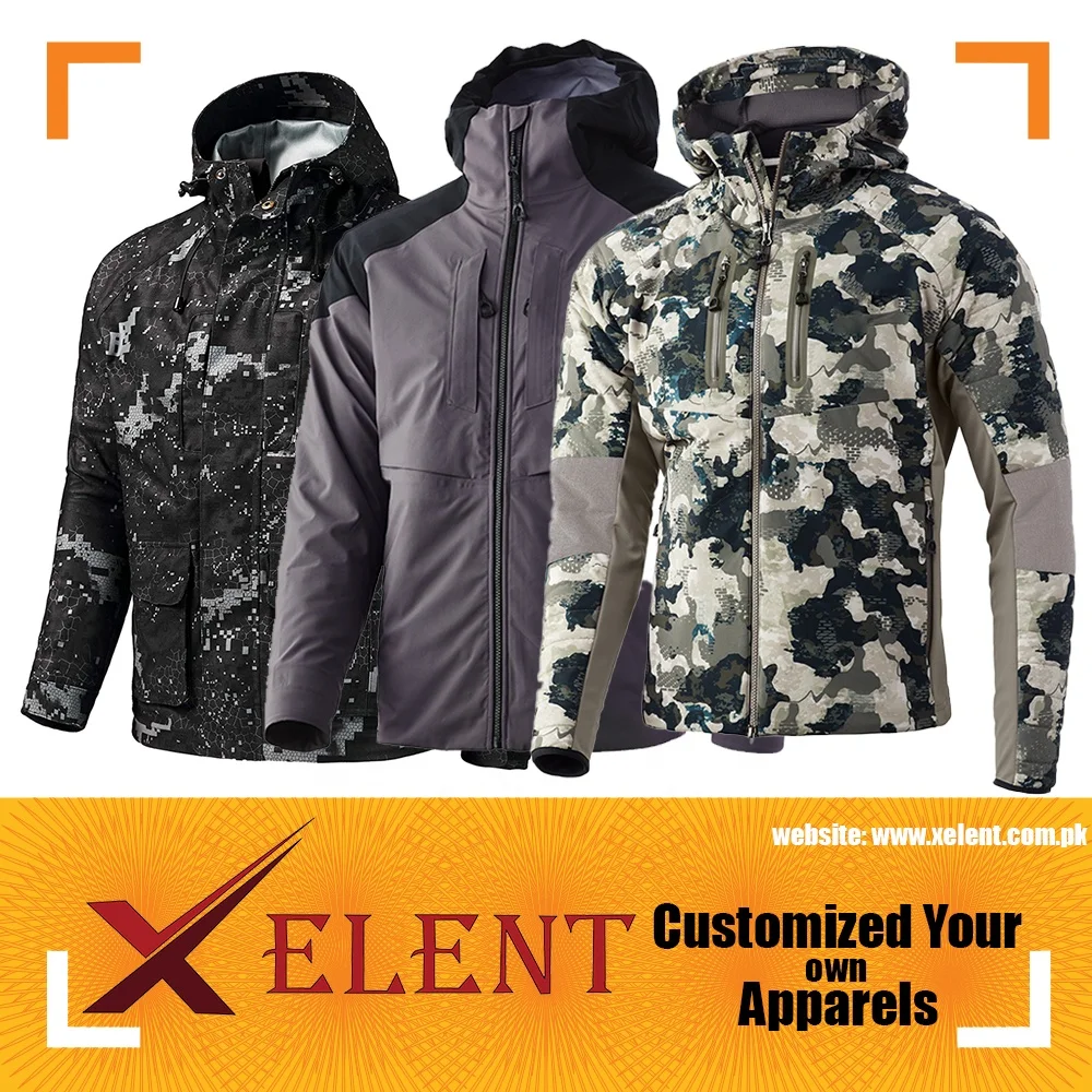 Outdoor Hunting Fishing Camping Hiking Jacket Waterproof Clothing Mens Softshell Jacket design for USA