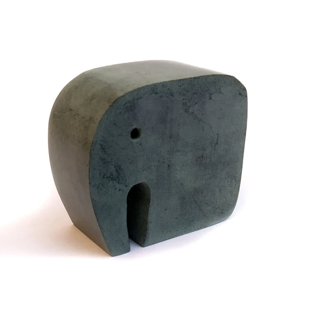 Grey Stone Paleva Soapstone Small Curvy Cute Baby Elephant New Style Home Decor Idol Status Figurine Carved Animal