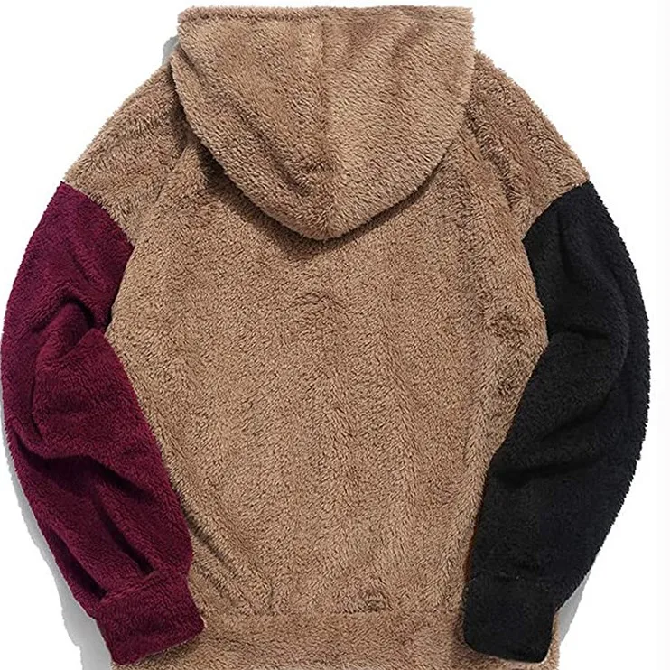 Winter Fuzzy Mens Hoodies With Drawstring Outdoor Casual Teddy Pullovers mens