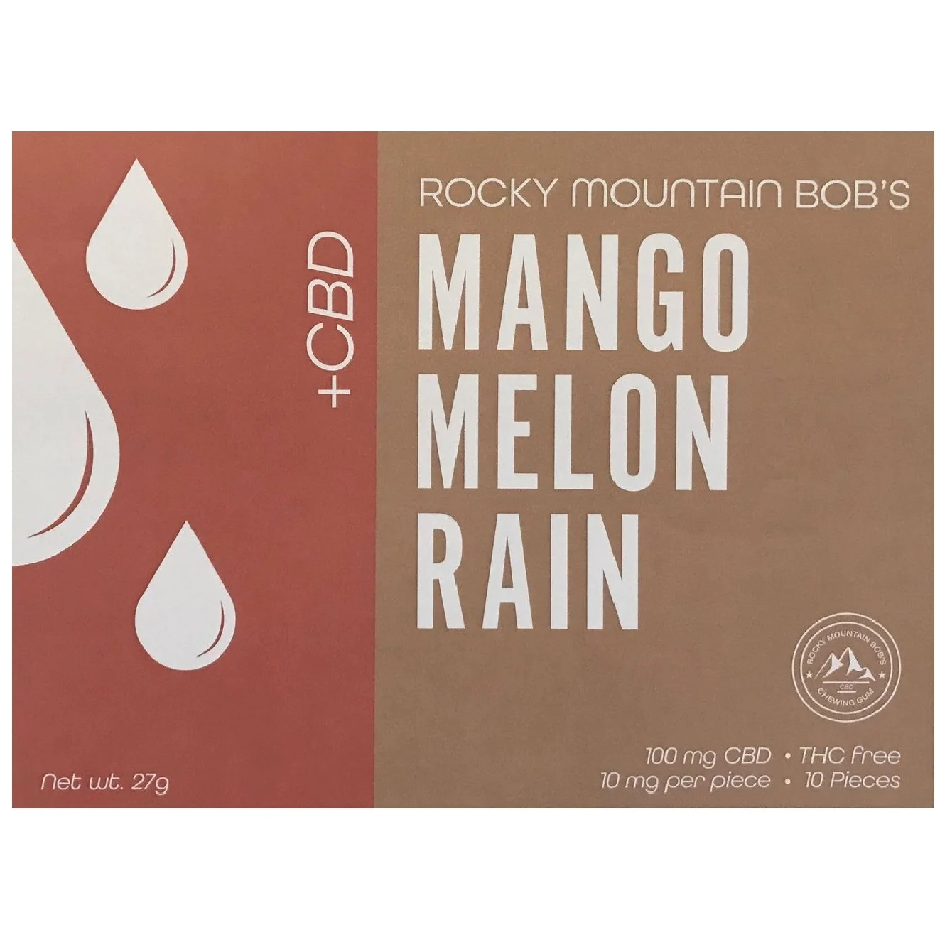 
All natural healing best CBD THC-Free RMB CBD Chewing Gum - 10pack - 10mg/pc - 100mg - Mango Melon Rain 