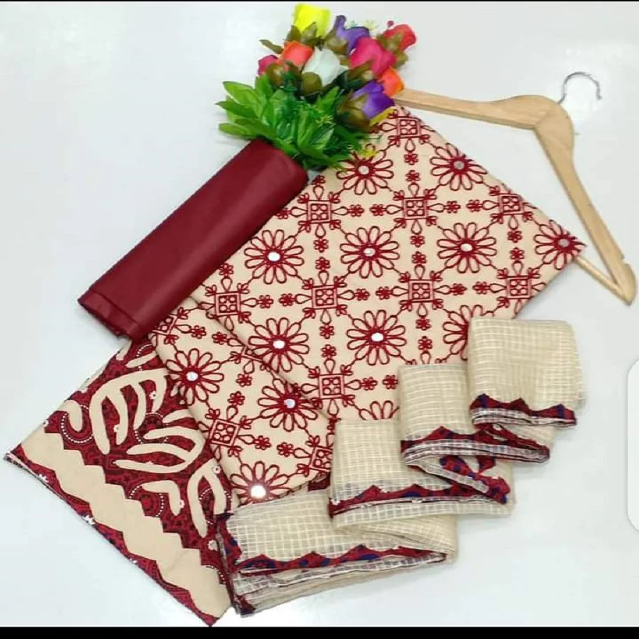 
Pakistan and Indian ladies salwar kameez Lawn 3 piece suits with heavy embroidery 