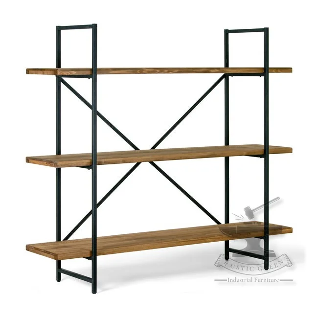 Large Industrial Iron & Wood Bookcase