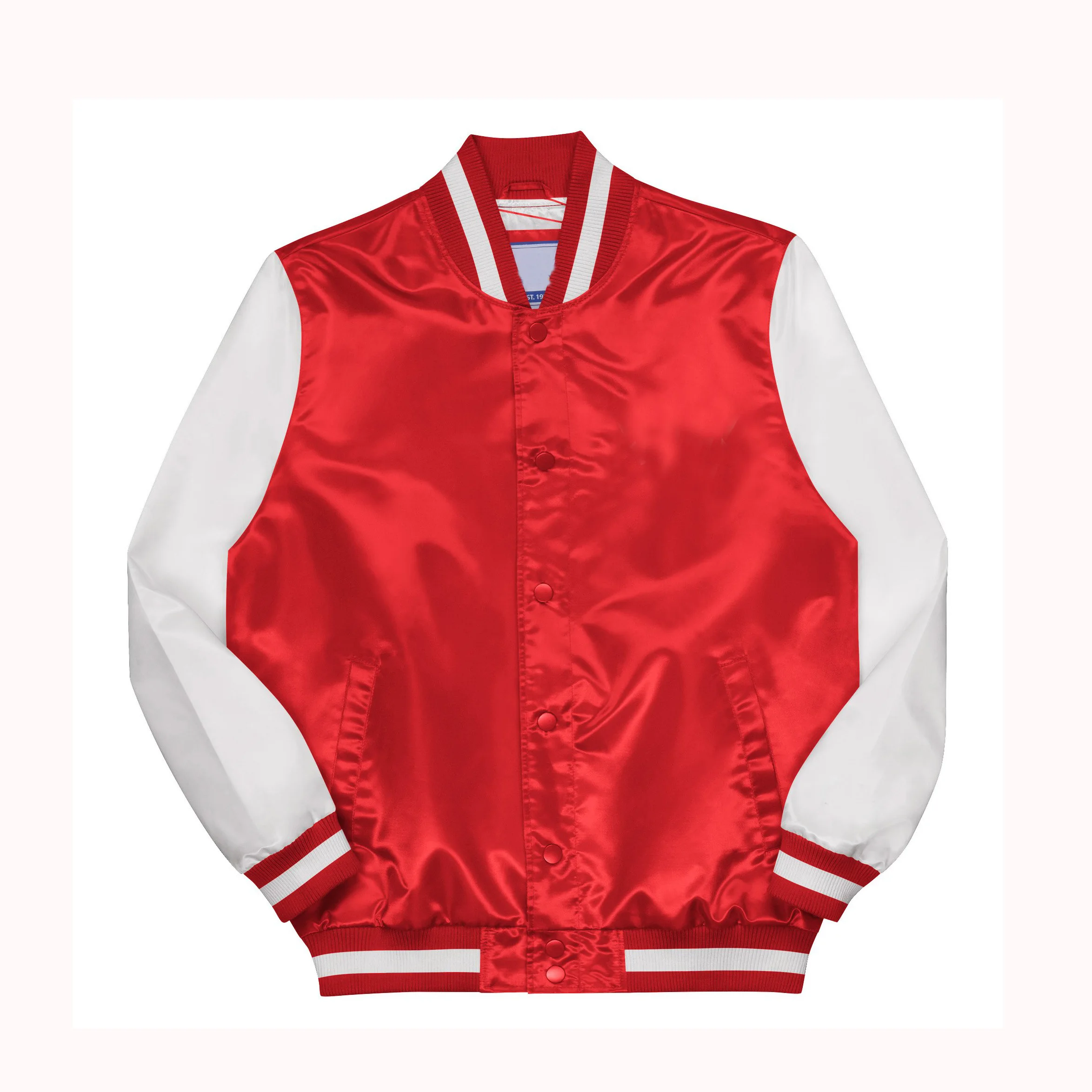 2021 Custom wholesale 100% polyester satin varsity baseball jacket winter men jacket