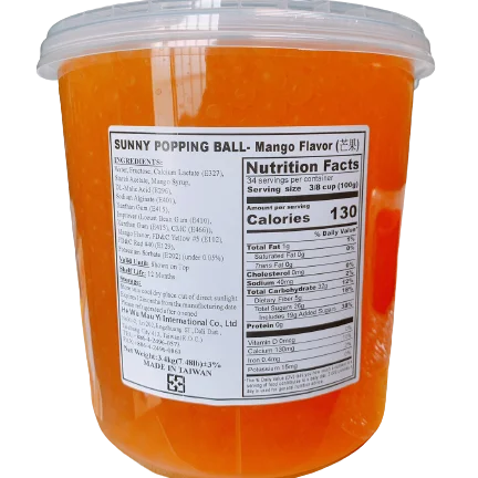 Hot Sale Bubble Tea Wholesale Taiwan Mango Popping Boba Juice Ball