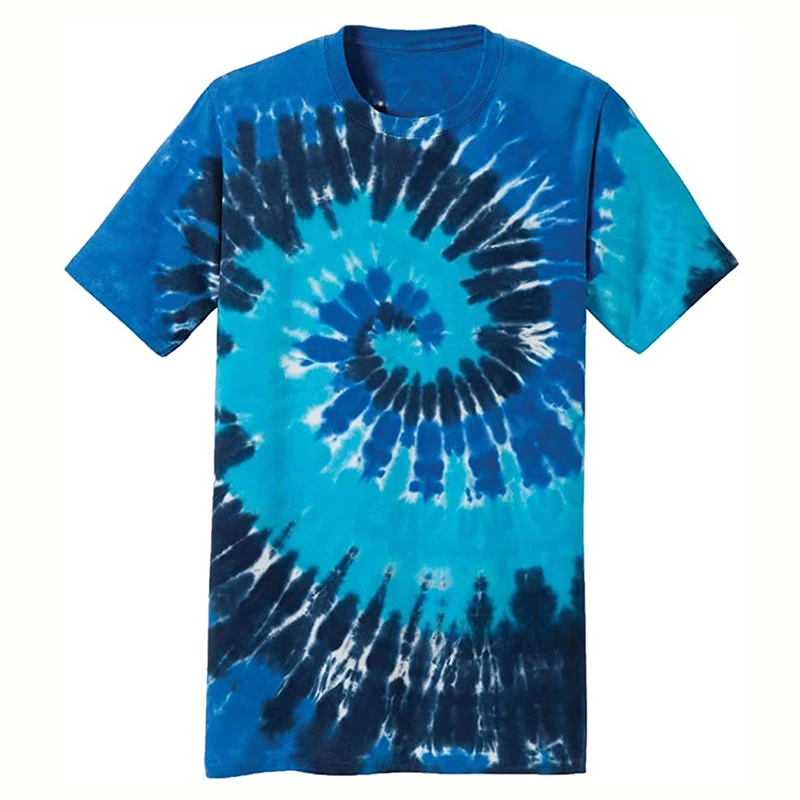 
ODM designs breathable Easy wear custom neck Multi colored high-quality printed and embroidered Tie dye T-shirt 