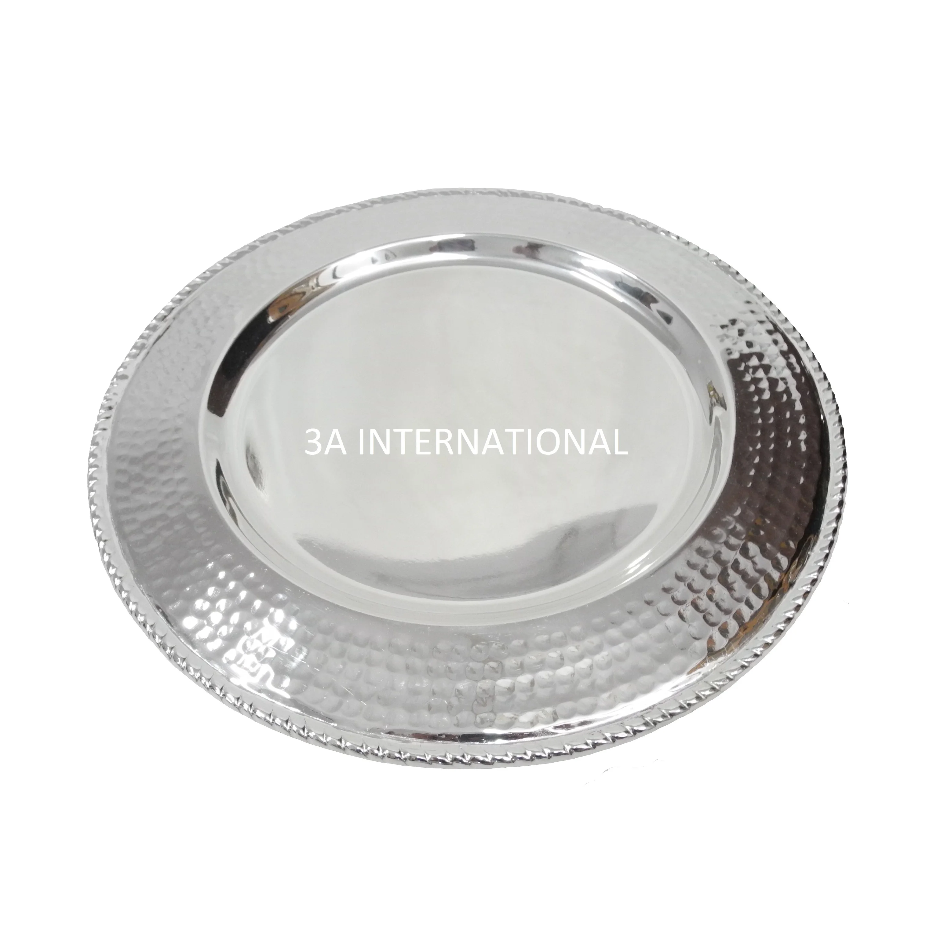  Декоративная закругленная тарелка с рельефной каймой для зарядного устройства 13 дюймов тарелки из нержавеющей стали закусок сервировочные завтрака товары ресторанов