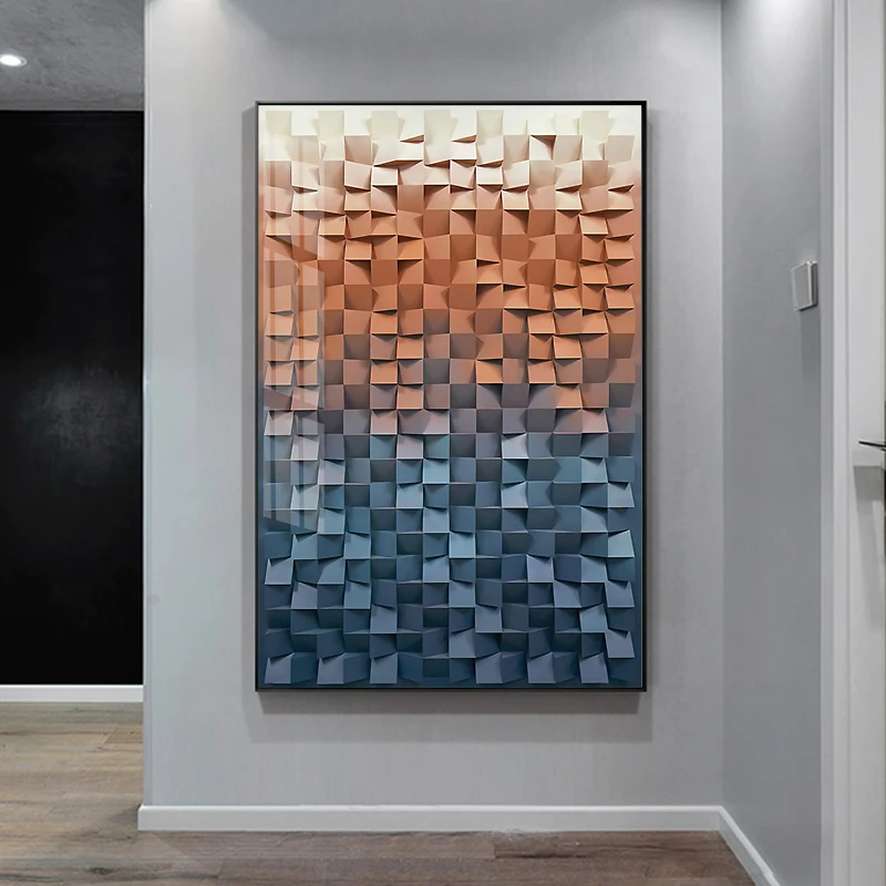 Оранжевый и синий абстрактный Декоративный принт картина на стену искусство печать картины на холсте для домашнего декора 20*30 дюймов/50*75 см