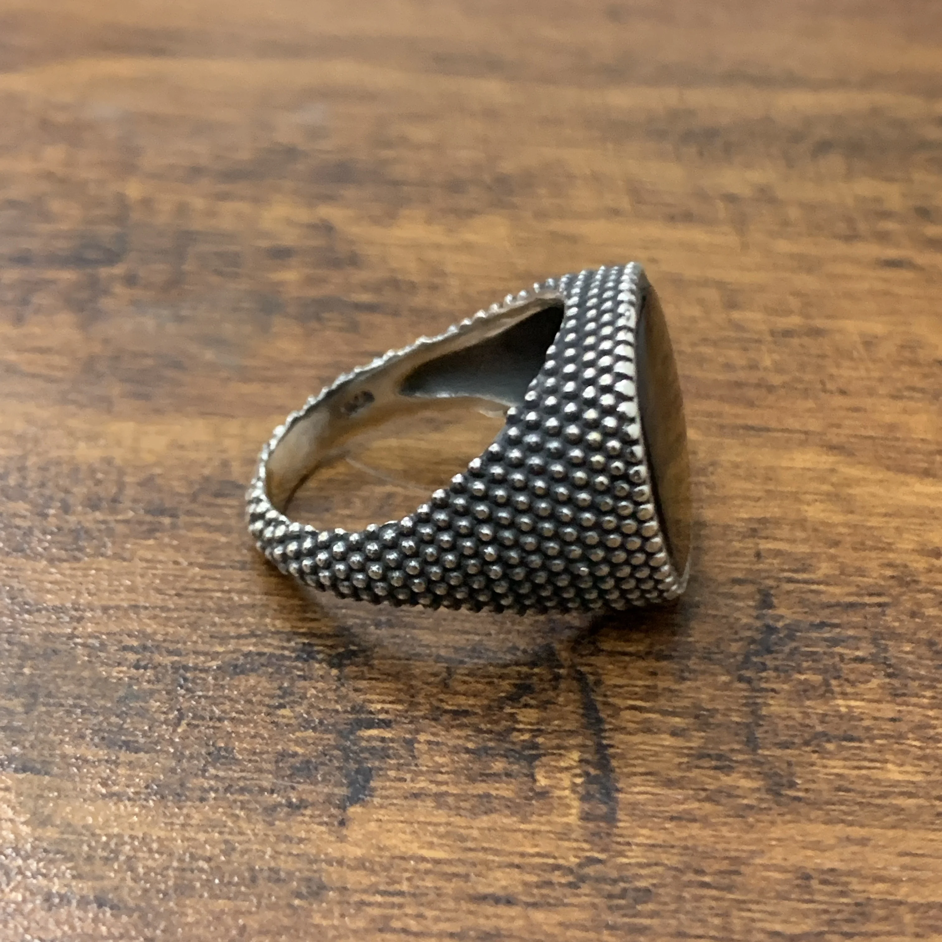 Natural Black Onyx Gemstone -Protective Stone-Detailed Ring-925 Sterling Silver-Party Wear Ring-Round Edge Shape-Wholesale Ring.