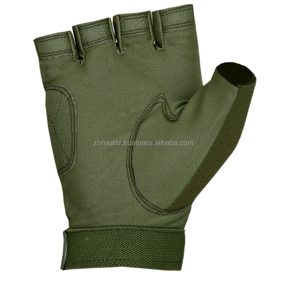 zonastar new 2020 half finger shooting wear tactical  cowhide leather wear  unlined thick leather wear saferty wear
